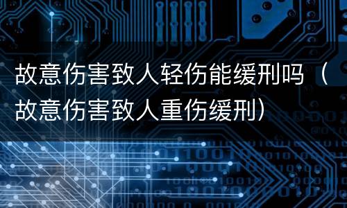 故意伤害致人轻伤能缓刑吗（故意伤害致人重伤缓刑）