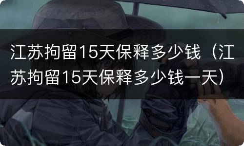 江苏拘留15天保释多少钱（江苏拘留15天保释多少钱一天）