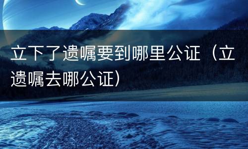 立下了遗嘱要到哪里公证（立遗嘱去哪公证）