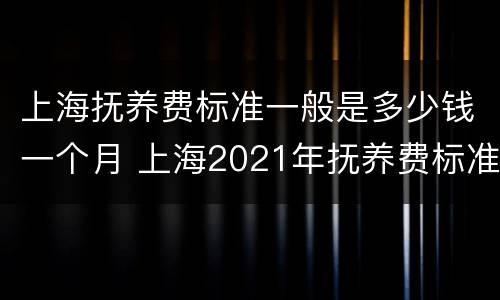 上海抚养费标准一般是多少钱一个月 上海2021年抚养费标准