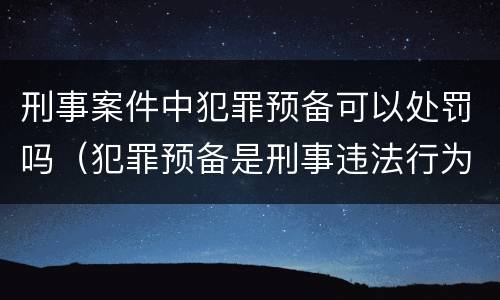 刑事案件中犯罪预备可以处罚吗（犯罪预备是刑事违法行为吗）