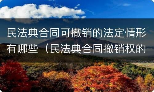 民法典合同可撤销的法定情形有哪些（民法典合同撤销权的8种情形）