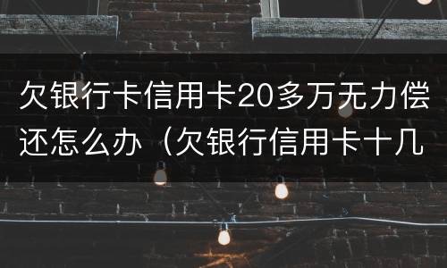 欠银行卡信用卡20多万无力偿还怎么办（欠银行信用卡十几万还不上怎么办?）