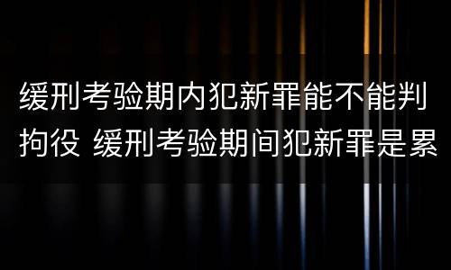 缓刑考验期内犯新罪能不能判拘役 缓刑考验期间犯新罪是累犯吗