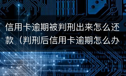 信用卡逾期被判刑出来怎么还款（判刑后信用卡逾期怎么办）