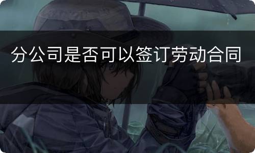 分公司是否可以签订劳动合同