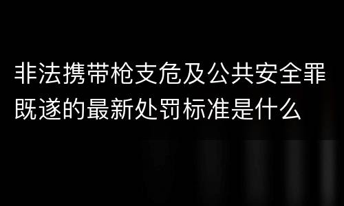 非法携带枪支危及公共安全罪既遂的最新处罚标准是什么