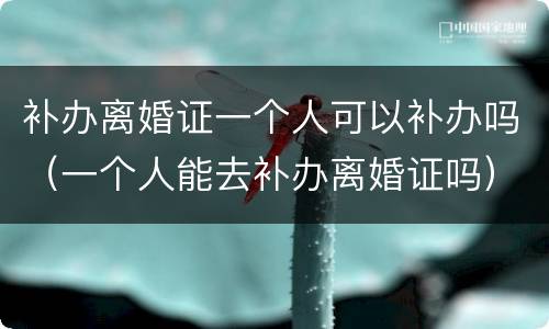 补办离婚证一个人可以补办吗（一个人能去补办离婚证吗）