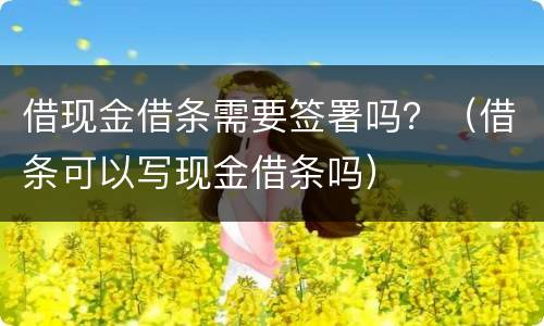 借现金借条需要签署吗？（借条可以写现金借条吗）