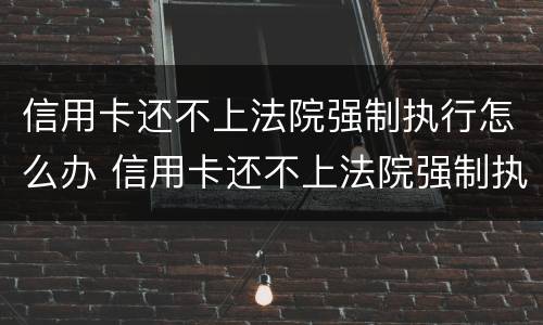 信用卡还不上法院强制执行怎么办 信用卡还不上法院强制执行怎么办呢