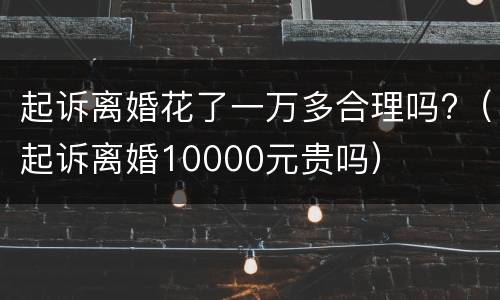 起诉离婚花了一万多合理吗?（起诉离婚10000元贵吗）