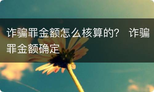 诈骗罪金额怎么核算的？ 诈骗罪金额确定