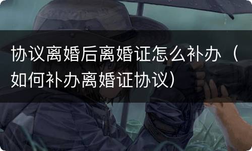 协议离婚后离婚证怎么补办（如何补办离婚证协议）