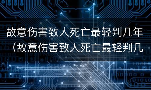 故意伤害致人死亡最轻判几年（故意伤害致人死亡最轻判几年缓刑）