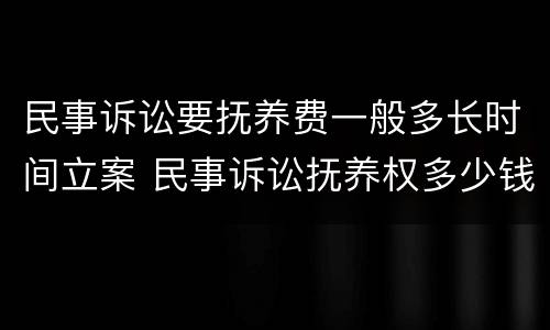 民事诉讼要抚养费一般多长时间立案 民事诉讼抚养权多少钱