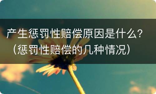 产生惩罚性赔偿原因是什么？（惩罚性赔偿的几种情况）
