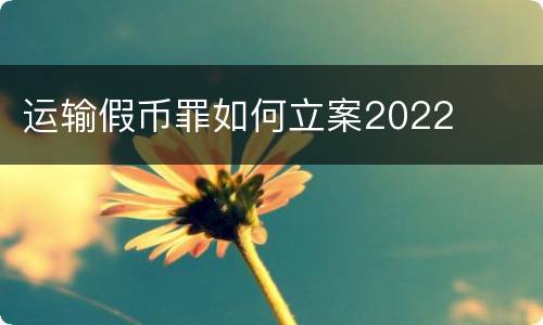 运输假币罪如何立案2022