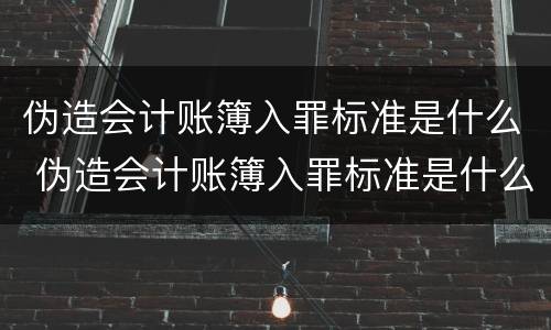 伪造会计账簿入罪标准是什么 伪造会计账簿入罪标准是什么样的