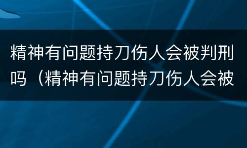 精神有问题持刀伤人会被判刑吗（精神有问题持刀伤人会被判刑吗）