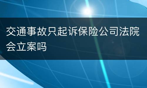 交通事故只起诉保险公司法院会立案吗