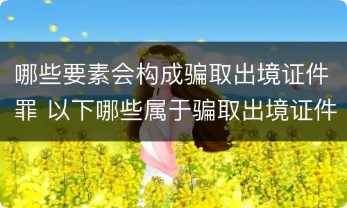 哪些要素会构成骗取出境证件罪 以下哪些属于骗取出境证件罪中的出境证件