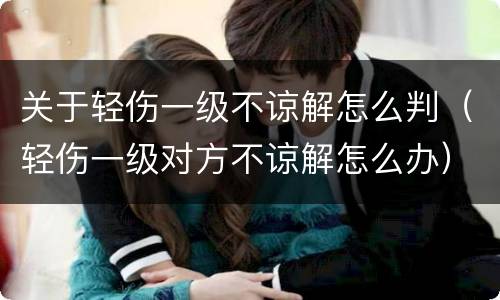 关于轻伤一级不谅解怎么判（轻伤一级对方不谅解怎么办）