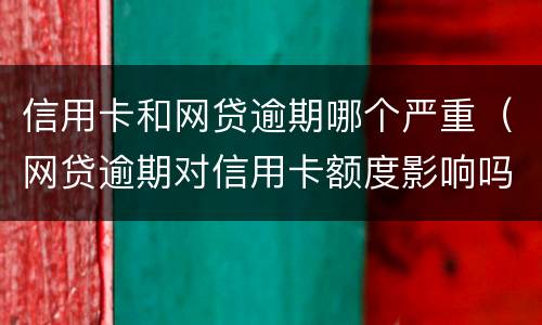 信用卡和网贷逾期哪个严重（网贷逾期对信用卡额度影响吗）