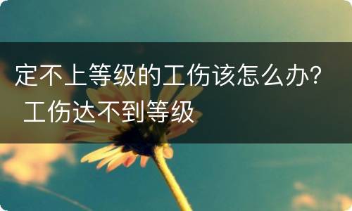 定不上等级的工伤该怎么办？ 工伤达不到等级