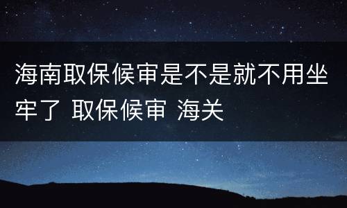 海南取保候审是不是就不用坐牢了 取保候审 海关
