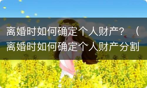 离婚时如何确定个人财产？（离婚时如何确定个人财产分割）