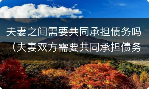 夫妻之间需要共同承担债务吗（夫妻双方需要共同承担债务吗）