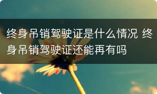 终身吊销驾驶证是什么情况 终身吊销驾驶证还能再有吗