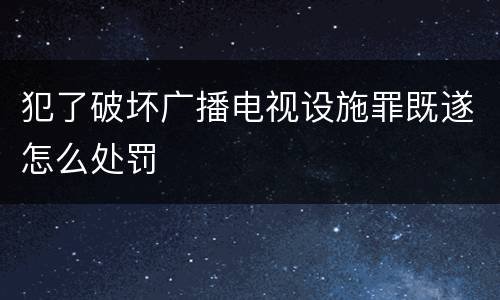 犯了破坏广播电视设施罪既遂怎么处罚