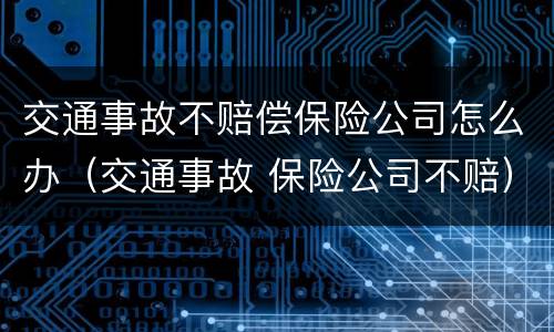 交通事故不赔偿保险公司怎么办（交通事故 保险公司不赔）