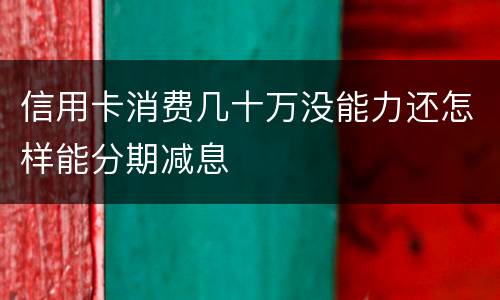 信用卡消费几十万没能力还怎样能分期减息