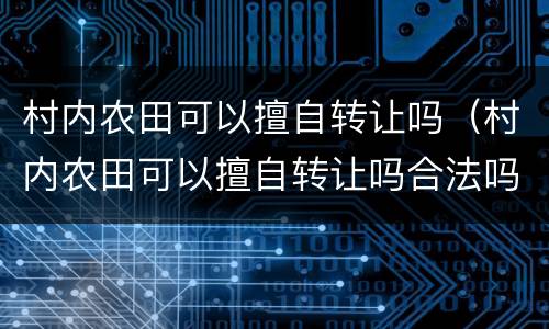 村内农田可以擅自转让吗（村内农田可以擅自转让吗合法吗）