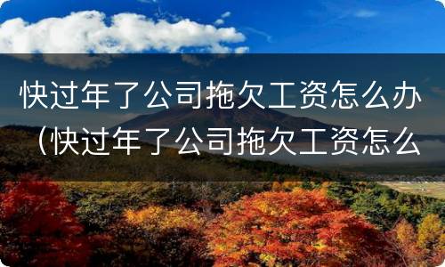 快过年了公司拖欠工资怎么办（快过年了公司拖欠工资怎么办理）