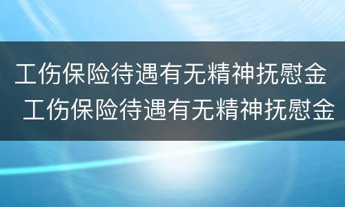 工伤保险待遇有无精神抚慰金 工伤保险待遇有无精神抚慰金的规定
