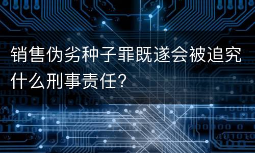 销售伪劣种子罪既遂会被追究什么刑事责任?
