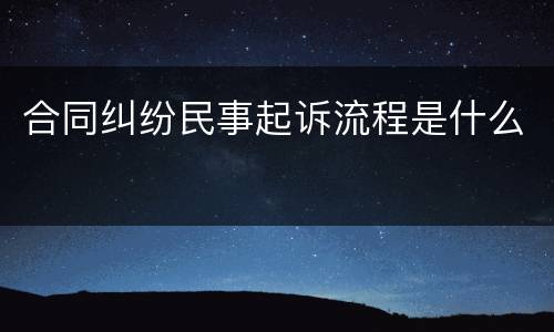合同纠纷民事起诉流程是什么