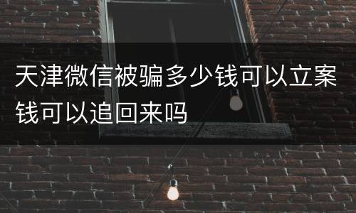 天津微信被骗多少钱可以立案钱可以追回来吗