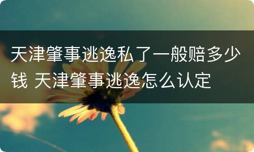 天津肇事逃逸私了一般赔多少钱 天津肇事逃逸怎么认定