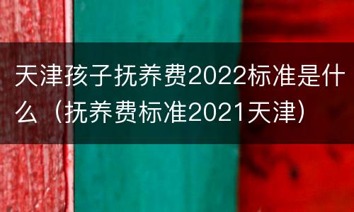 天津孩子抚养费2022标准是什么（抚养费标准2021天津）