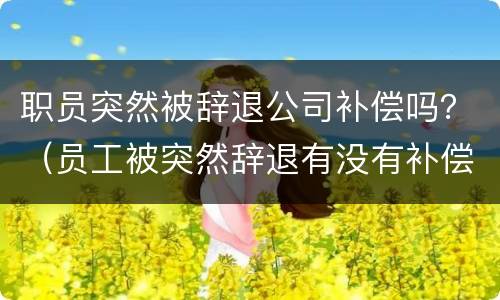 职员突然被辞退公司补偿吗？（员工被突然辞退有没有补偿）