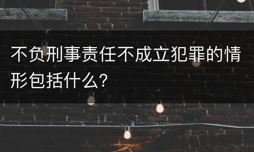 不负刑事责任不成立犯罪的情形包括什么？