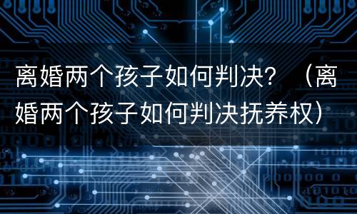 离婚两个孩子如何判决？（离婚两个孩子如何判决抚养权）