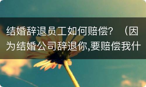 结婚辞退员工如何赔偿？（因为结婚公司辞退你,要赔偿我什么）