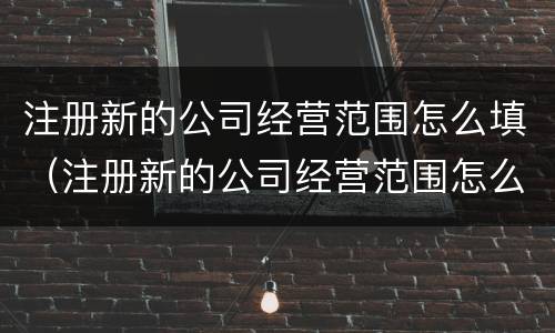 注册新的公司经营范围怎么填（注册新的公司经营范围怎么填啊）