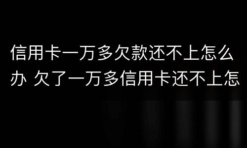 信用卡一万多欠款还不上怎么办 欠了一万多信用卡还不上怎么办