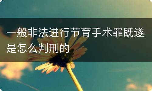 一般非法进行节育手术罪既遂是怎么判刑的